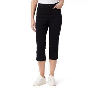 Petite Gloria Vanderbilt Amanda Stretch Straight-Fit C ... Color: Black Size: 14